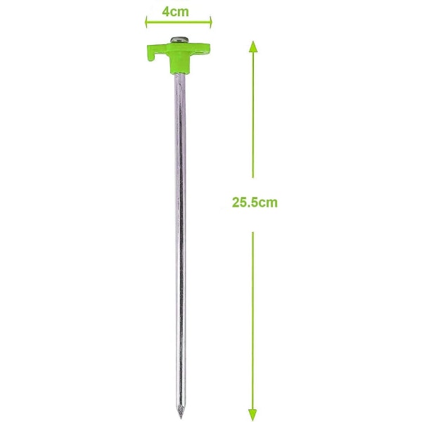 Stora tältpinnar i kraftig utförande, explosionsäkra, galvaniserat rostfritt stål, perfekta för campingtält (4 st bergstift)