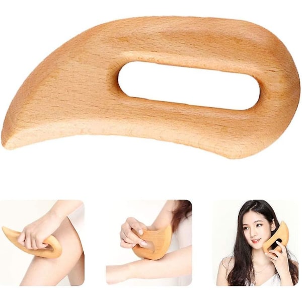 Gua Sha Massager Handy Shaving Sha Board Body Massage Tool Trä Lymfdränage Massager Handhållen Gua Sha Skrapning Paddel Manuell Muskelvärk Reli