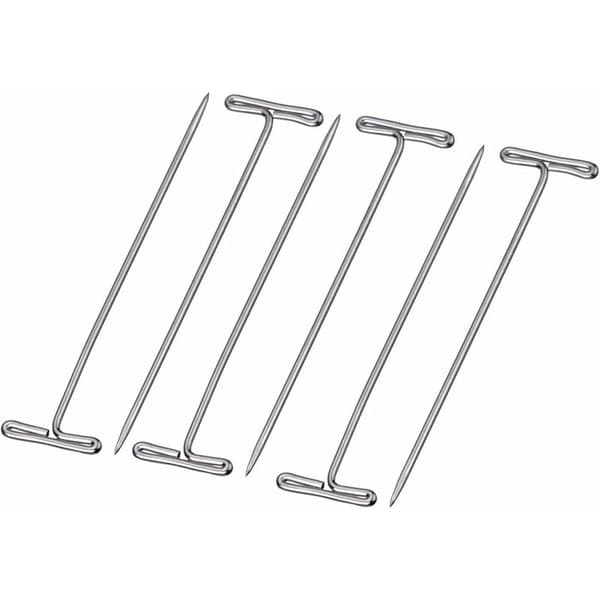 70 stycken 2 tums T-nålar med plastlåda, silver