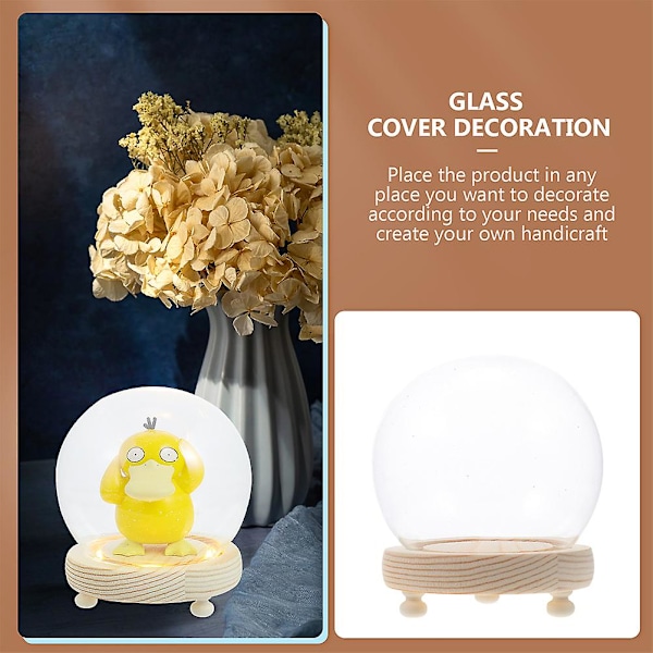 Hemdekoration Kupol Displayfodral Glas Tårta Skydd Dekorativ Glas Klocka Glaskupol Klocka Dessert Display Skydd