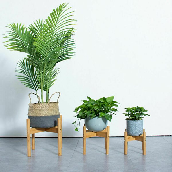 Växtstativ Blomsterträdgård Krukväxt Trähylla Inomhus Utomhus Växthylla Hemmakontor Dekoration Enkel Blomhållare Liten, Modell: Bambu liten