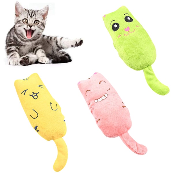 3 piece cat toy set of cat cushion with catnip, catnip plush toy for cats