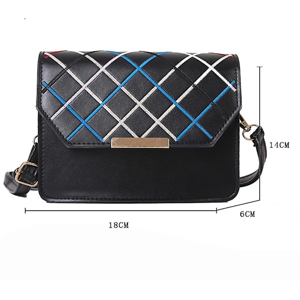 Crossbody-väskor för kvinnor Läderhandväska med justerbar rem Axelväskor svart