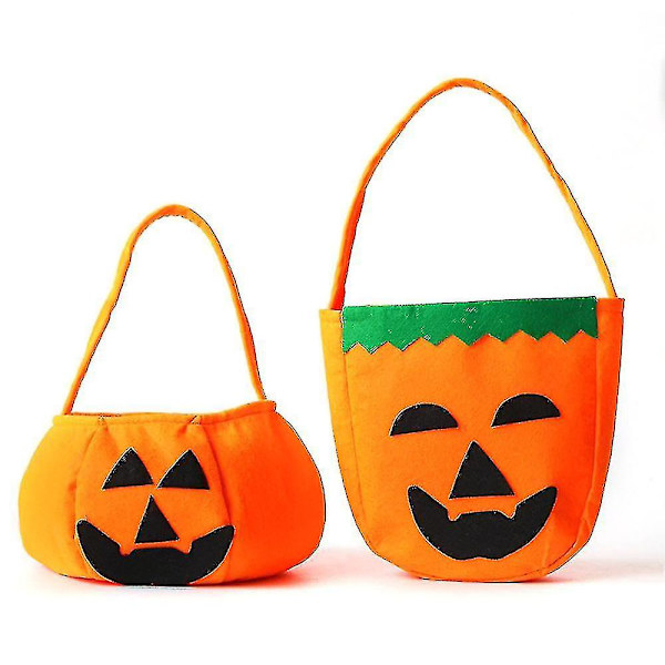 Halloween Pumpa Godisväskor För Barn, Trick Or Treat Väskor Icke-vävda Presentpåse Hållare Handväska(2st)