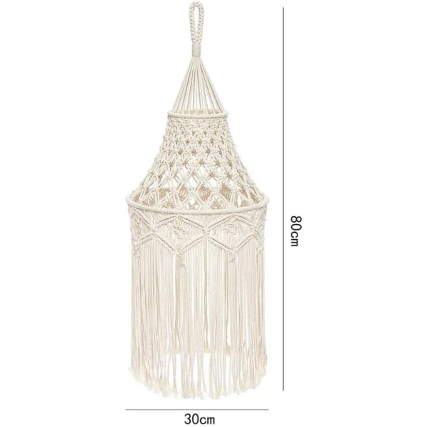 Macrame spetslampskärm, vacker dekorativ look, lätt handgjord gobelänglampskärm för hushåll