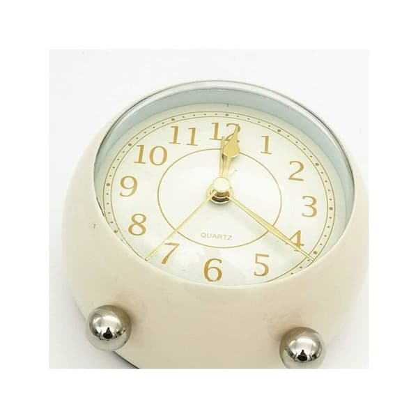 Retro Antik Analog Väckarklocka Liten Silent Bedside Presentklocka - Rosa