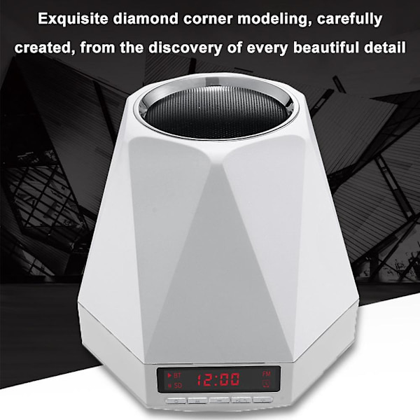 Lätt Bluetooth-högtalare, bordslampa väckarklocka, nattlampa Bluetooth-högtalare lampa, färgglad lampa bredvid lampa musikspelare för barn, fest, sovrum