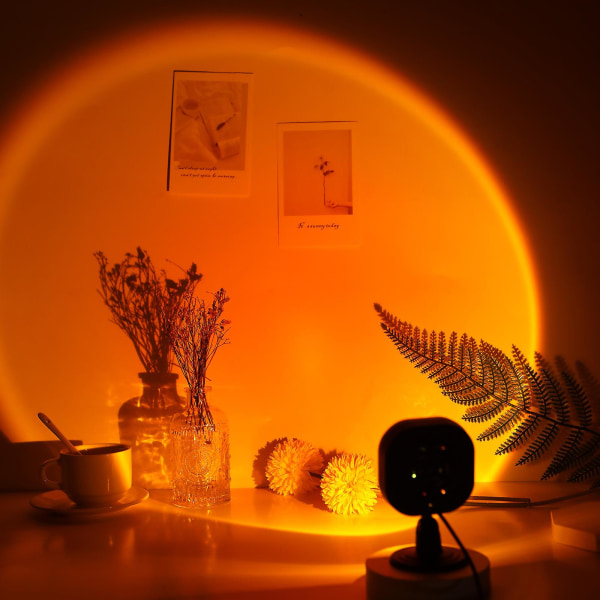 Solnedgangslampe, Solnedgangslampe, 16 farveprojektionslampe, Solnedgang Aura, Usb Regnbue Led-lampe, Romantisk Visuelt Lys, Flot Gave