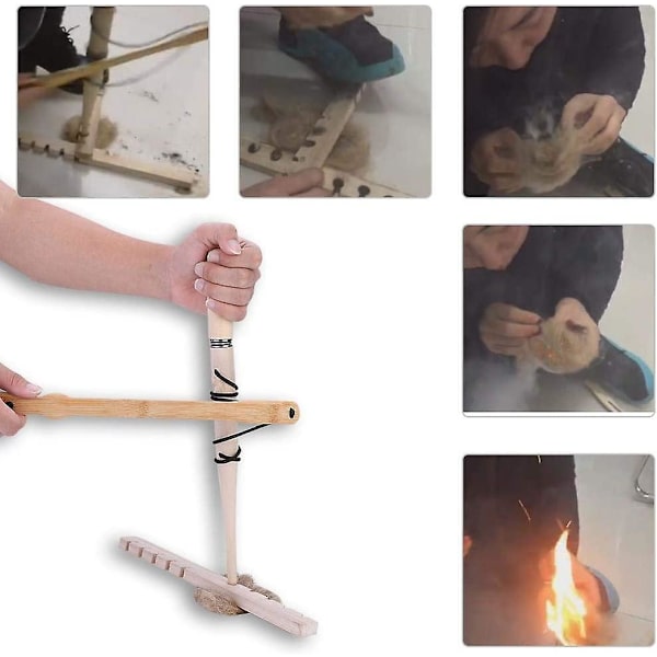 Bärbar brandstartare Träborr Brandverktyg Wilderness Survival Emergency Fire Starter Kit