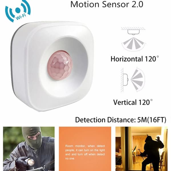 Tuya WIFI PIR Rörelsesensor Rörelsedetektor Sensor Smart Life APP Trådlöst Hem Säkerhetssystem Fungerar med Alexa Scenario Set