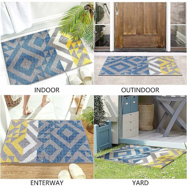 TRIO halkfri badrumsmatta inomhus dörrmatta halkfri absorberande hållbar dörrmatta (40x60cm) maskintvättbar matta inomhus utomhus vardagsrum, entré, trappor