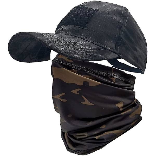 Camo hattar för män med svalkande hals Damask Baseball Kepsar Face Scarf Mask Army
