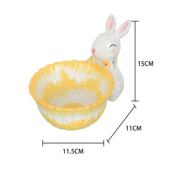 Påskkaninform keramisk godiskål Söt charmig lätt inredning för vardagsrum Trädgårdsförsörjning-1