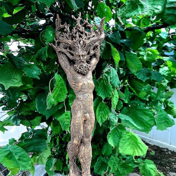 Torrprydnad Grön man Resin Staty Figuriner Trädgårdshantverk Dekorationer Hem-4（Kvinnor）