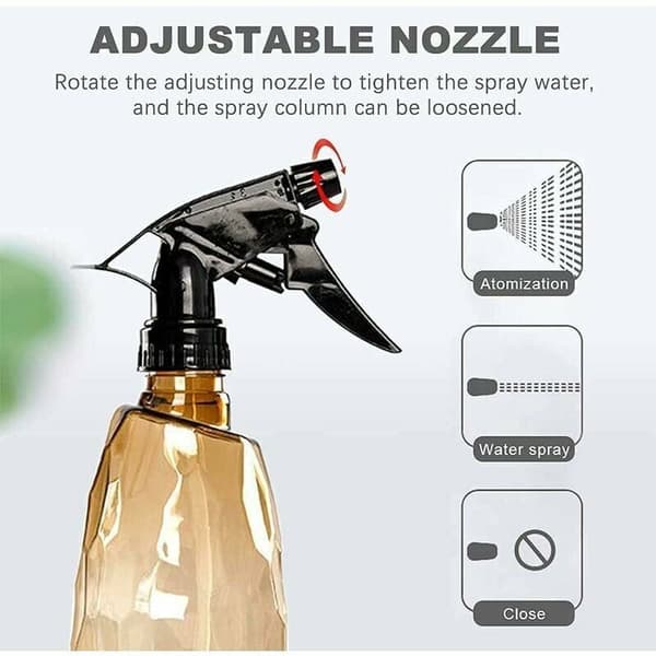 2-pack 500 ml tomma plastsprayflaskor för trädgård, krukväxter, blommor, hem, olivgrön + champagne guld