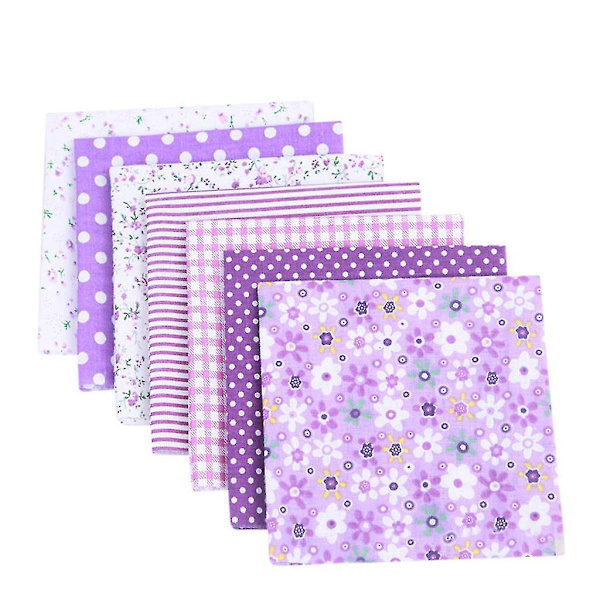 7-pack Bomullstyg för Hantverk, Patchwork-Kvadrater, Quiltning, Syprojekt, DIY