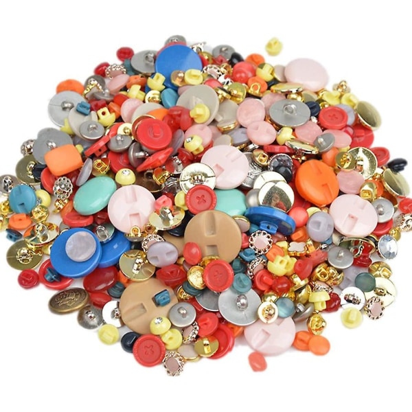 600 hartsknappar 2 hål 4 hål sy dekorativa knappar pärlor platt bak (svamp)