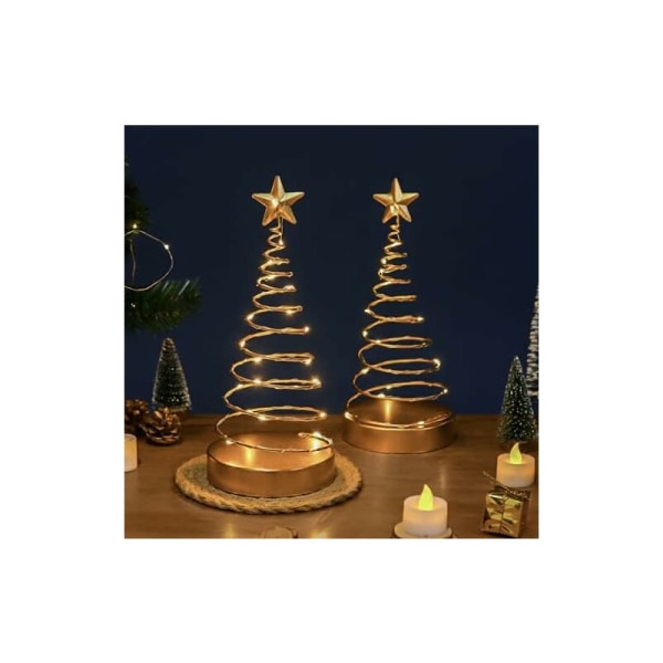 Julgran Spiral Lampa Xmas Led Slice Bordsskiva Spire Ljus Med Bas Jul Dekoration (Inget Batteri)