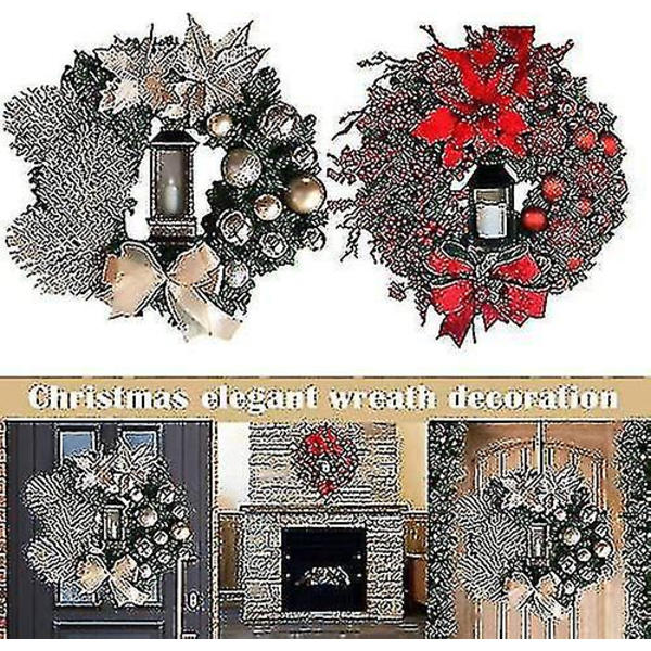 Julkrans Konstgjorda Blommor Champagne 25cm Julkransar Jul Spiskrans För Inomhus Utomhus Jul Dekor För Dörr Vägg Fönster