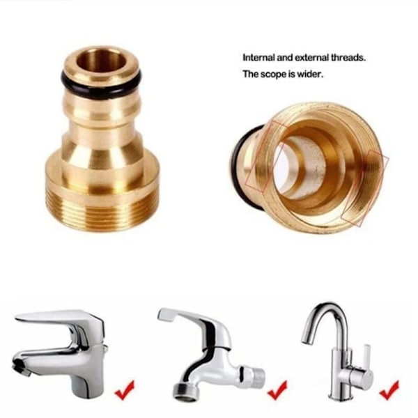 23mm Havevandingsværktøj Universal Køkken Slange Adapter Messing Slange Hane Stik Vandblandings Slange Adapter Tilbehør 1 Stk