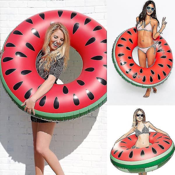 Uppblåsbar Badring Vattenmelon Pool Float Badring För Vuxna Barn-4（XL）