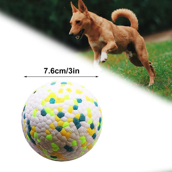 Flydende hundeboldlegetøj, Anti-Bite Etpu Pet Legetøj til rensning af tænder, meget elastisk, 2,5"/3"