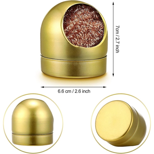 Lödkolv Rengörings Tråd 8st Mässing Tråd Rengörare och 1st Bollhållare (Guld)