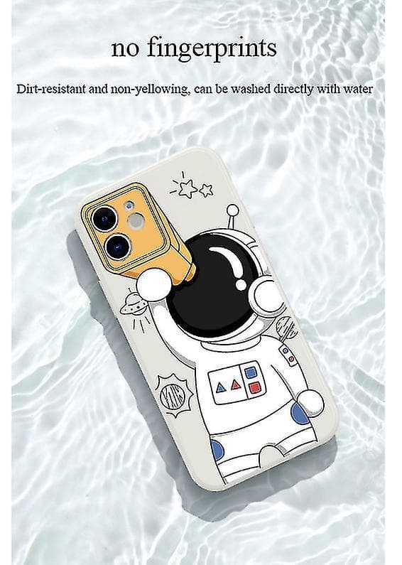Fodral för iPhone 13 Astronauter Mönster Stötsäkert Mjukt Flytande Silikonfodral iphone13VIT