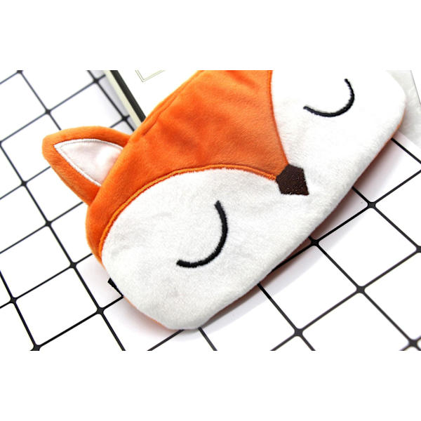 Mjuk plyschkanin sovmask ögonbindel, supermjuk rolig sovmask för pojkar flickor och vuxna (orange räv)
