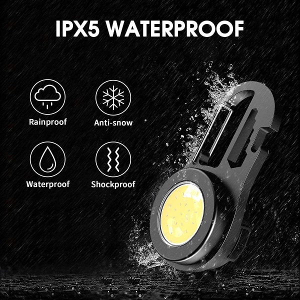 Mini Multifunktionell LED Nödlampa 500 Lumen Cob Arbetslampa 4 Ljuslägen Vattentät Uppladdningsbar Magnetisk Arbetslampa För Reparation, Nödläge, Camping