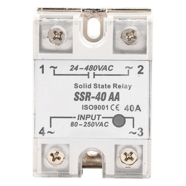 Ssr 40aa 40a Solid State Relämodul Ac-ac Ingång 90-250v Ac Utgång 24-480v Ac