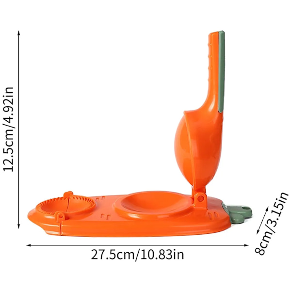 2 i 1 Dumpling Mold Printing Dumpling Maker Manuell Deg Press Dumpling Skin Mold (Orange) Den Nya