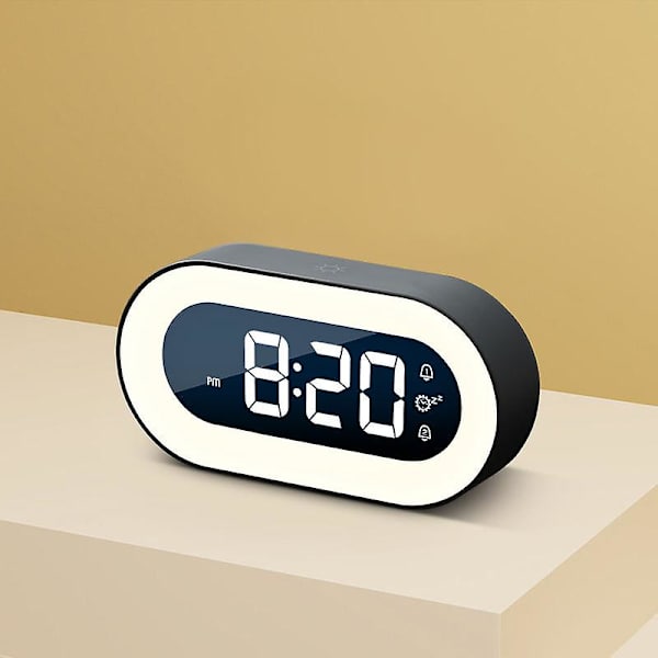 Dimbar färgglad LED-digitaldisplay, USB-telefonladdningsport, enkel användning för barn, vuxna, justerbar volym,