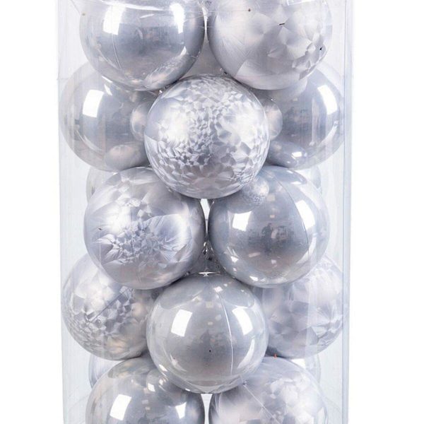 Julgranskulor Silver Plast 6 x 6 x 6 cm (20 stycken)