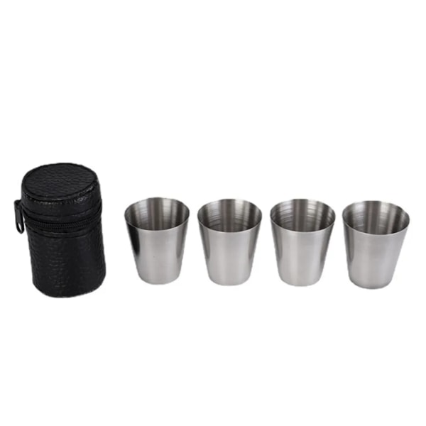 12 st/set Mini Vinkoppar 30ml Rostfritt Stål Koppar Resemugg Set Bärbara Drickkoppar Vinglas För Resor Utomhus Picknick Camping