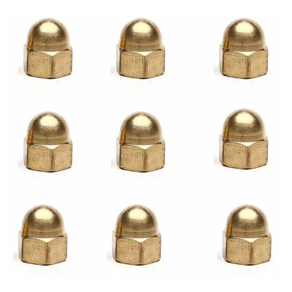 Acnor Hex Nut Cap - 20 st M4 Dome Mässing Dome Muttrar HEXAGON Dekorativt lock för bultar Mässingsskruvar