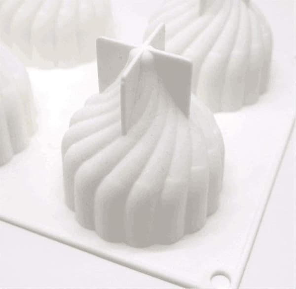 Kakaform Silikonformar 6 Håligheter Spiral Slott Form Silikonform Kaka Mousse