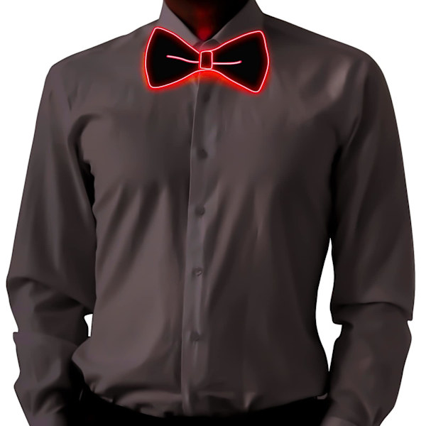 Ljus upp slipsar, Man Led Luminous Tie Med Strömsladd, 3 Flash Modes Led Glow Tie, Justerbar Upplyst Slips Röd