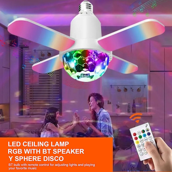 24w Mini Bt Projektionsmusik Rgb Sju-färgs Fyrbladlampa-26-1（Typ 1）