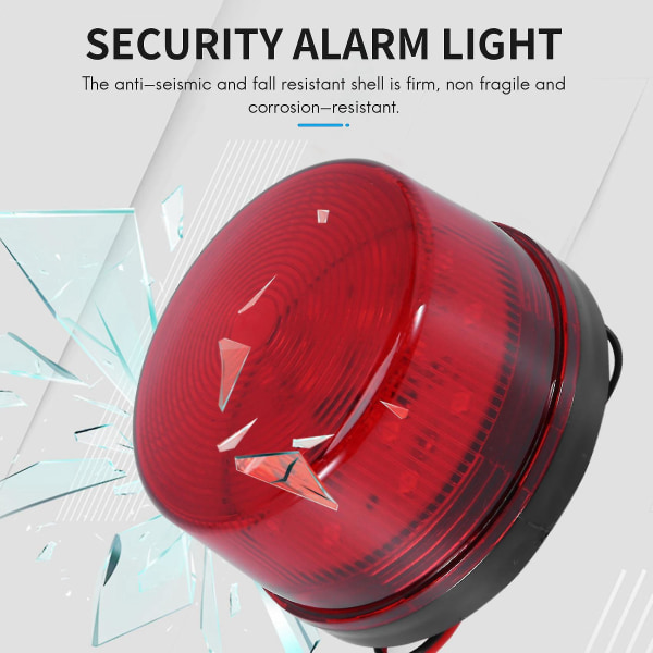 12v Alarm LED Blinkande Stroboskopljus För Hemlarmsystem Röd