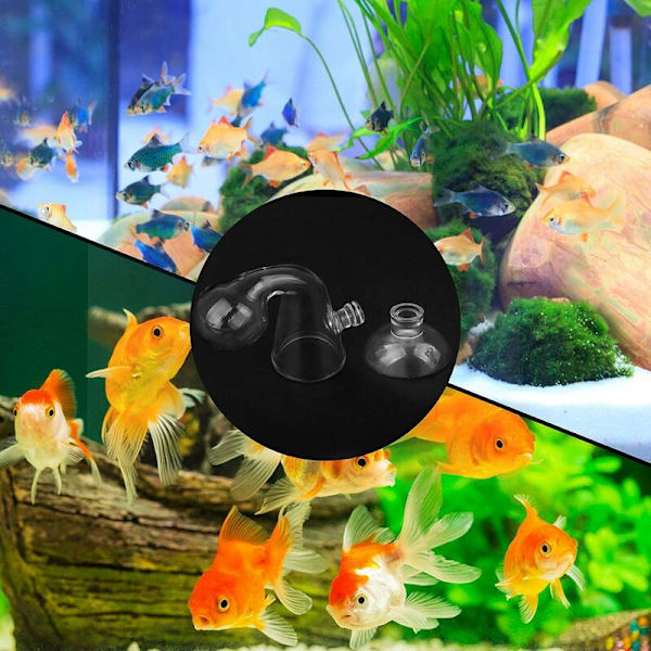 CO2-test til akvarium, 2 stk. akvarie-CO2-monitor, gennemsigtig glas CO2-dråbetester til fiskebeholder (med sugekop)