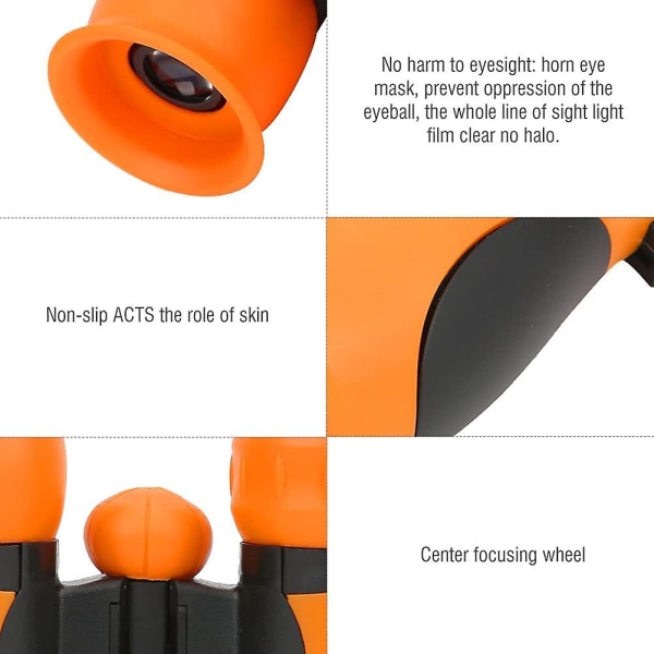 Barnkikare 8x21 bärbar kompakt, stötsäker kikare (orange)