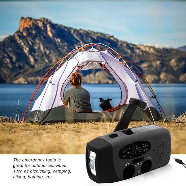 1 st med LED-ficklampa 2000mAh Power Bank Radio för smartphone Hem utomhuscamping
