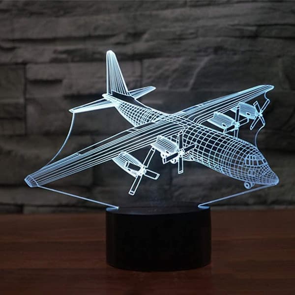 Kreativ 3D lys flymodel illusion 3d lampe led 7 farve skiftende usb touch sensor skrivebordslampe natlys