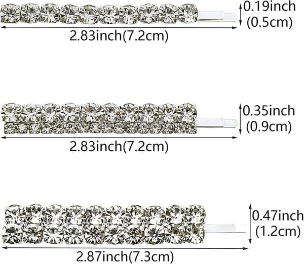 3-pack glittriga diamanthårklämmor Bling strass hårnålar kristallhårspännen tillbehör