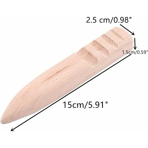 Set med 3 träläderkanter poleringsverktyg för DIY-läderarbete (rund + platt + kaka)