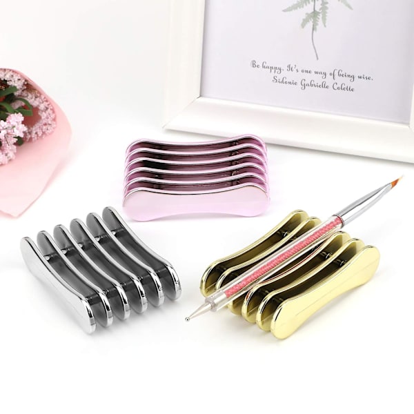3 X Penselbricka, nagelborsthållare, manikyr och manikyrdesigntillbehör