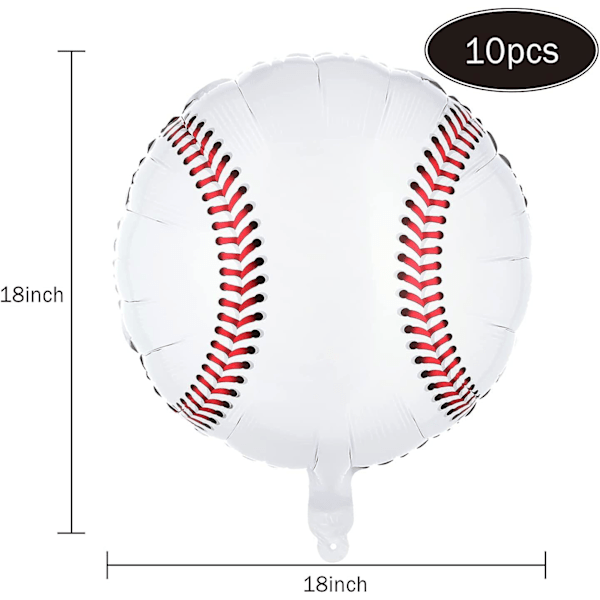 Baseball Balloner 18 tommer Folie Mylar Baseball Balloner Til Fødselsdagsfest Børnedåb Fødselsdagsfest Sportstema Fest Dekoration Forbrugsvarer (10 stk)
