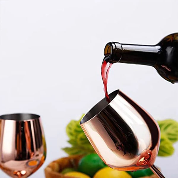 2-delad rostfritt stål vinglas vinglas 550ml krossäkra vinglas/vinglas rosa guld