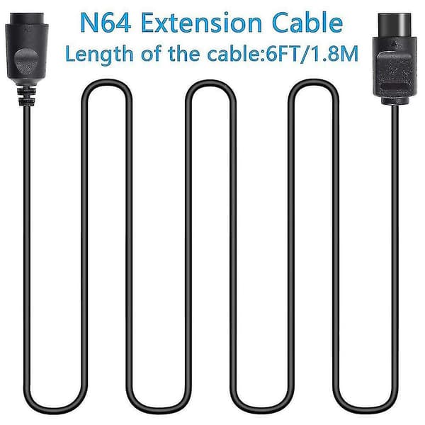 4-pack 6ft N64-kontrollförlängningskabel för N64-kontroll